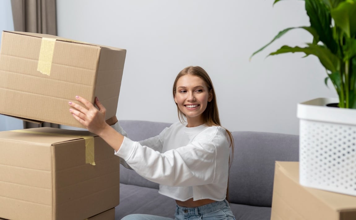 Photo d'une femme qui déménage